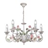 Люстра с хрусталем подвесная с цветами 6 ламп S1288-6