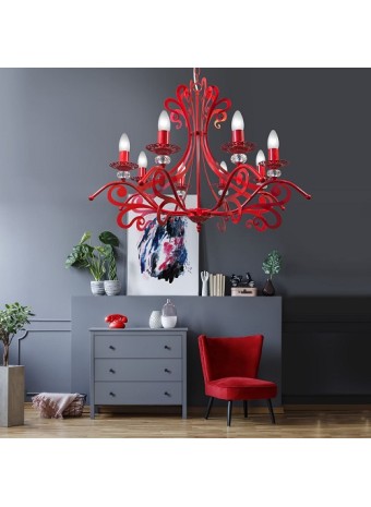 Люстра красного цвета